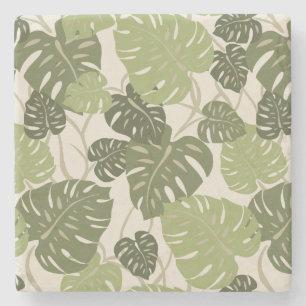 Klippe Hanger Hawaiian Leaf Print Tiki Bar Unterse Steinuntersetzer
