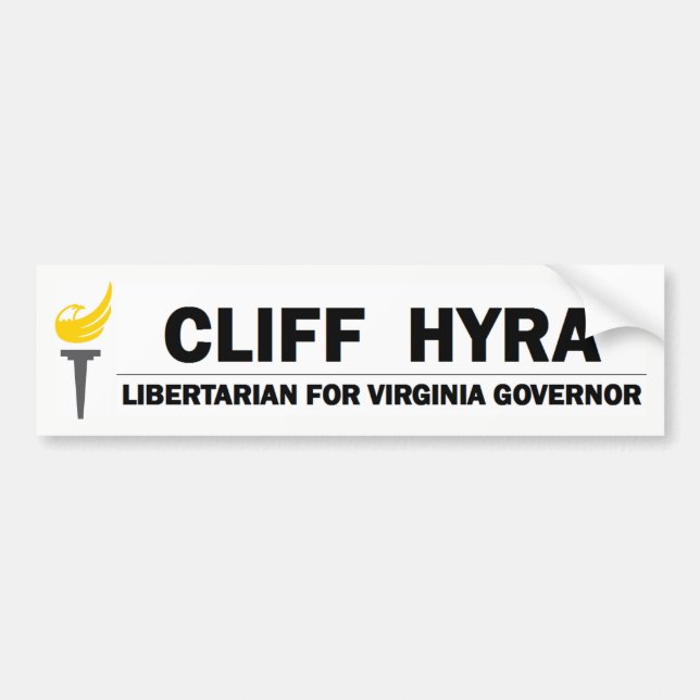 Klippe Hyra - Liberalist für Virginia-Gouverneur Autoaufkleber (Vorne)