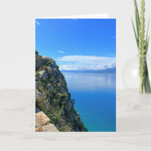 Klippe mit Blick auf das Meer Nafplion Griechenlan Karte