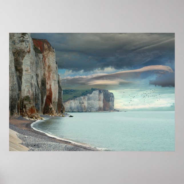 Klippen der Normandie Seascape Poster (Vorne)