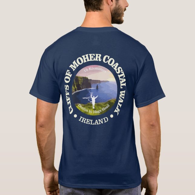 Klippen des Moher Coastal Walk (rd) T-Shirt (Rückseite)