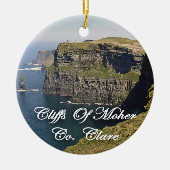 Klippen von Moher Ireland, Weihnachtsschmuck, Keramikornament (Vorne)