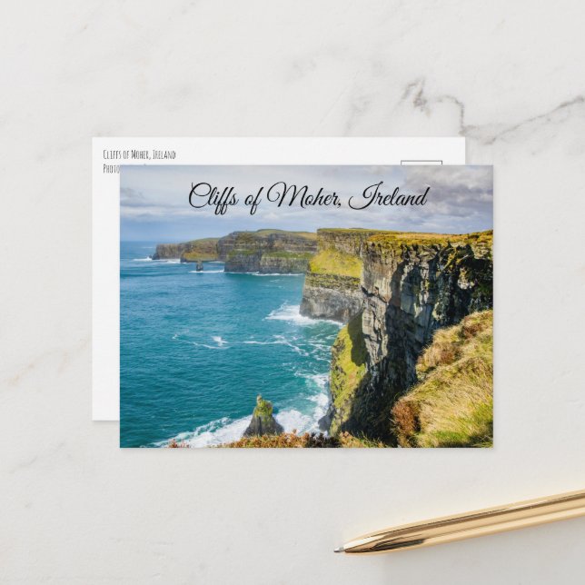 Klippen von Moher, Irland Postkarte (Vorderseite/Rückseite Beispiel)