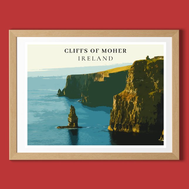 Klippen von Moher, Irland Retro-Stil Poster (Von Creator hochgeladen)