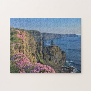 Klippen von Moher Pink Blume, Irland Puzzle
