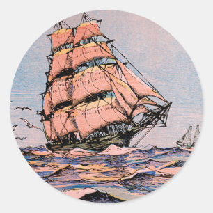 Klipper-Schiff Ann McKim Runder Aufkleber