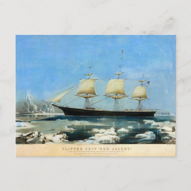 Klipper-Schiff Red Jacket 1854 Postkarte (Vorderseite)
