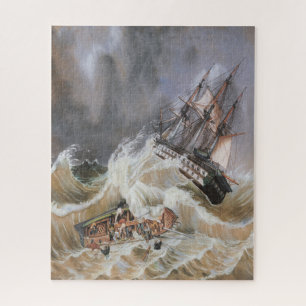 Klippersegelschiff Sturm auf See 1870er Jahre Puzzle