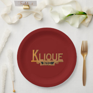 KLIQUE PLAQUE Car Club Papierplatte Pappteller