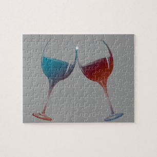Klirrende Schein-Wein-Glas-Kunst Puzzle