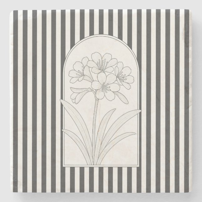 Klivia Elegante Blume Untersetzer Botanischer Stei (Vorderseite)