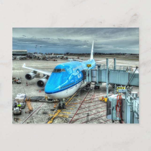 KLM 747 POSTKARTE (Vorderseite)