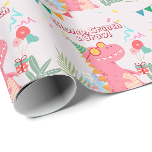 Klomp, Crunch & Growl! Dinosaur-Party Geschenkpapier