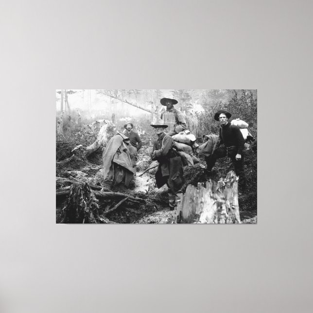 Klondike Gold Rushing to DEATH 1897 Leinwanddruck (Vorderseite)
