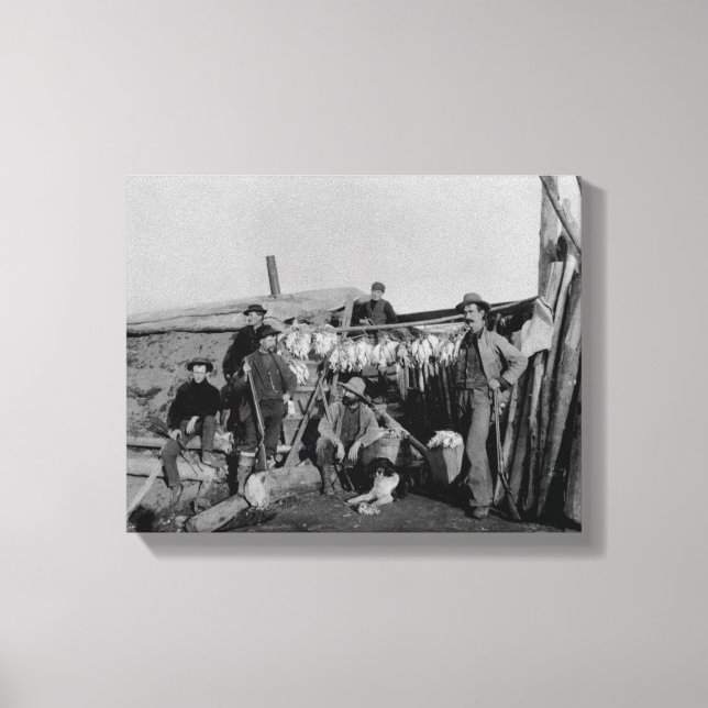 Klondike Männer nach der Jagd auf ptarmigan in Nom Leinwanddruck (Vorderseite)