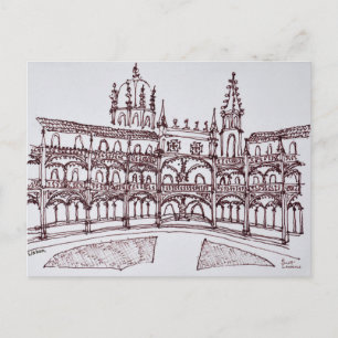 Klooster des Jeronimos-Klosters Lissabon, Portug Postkarte