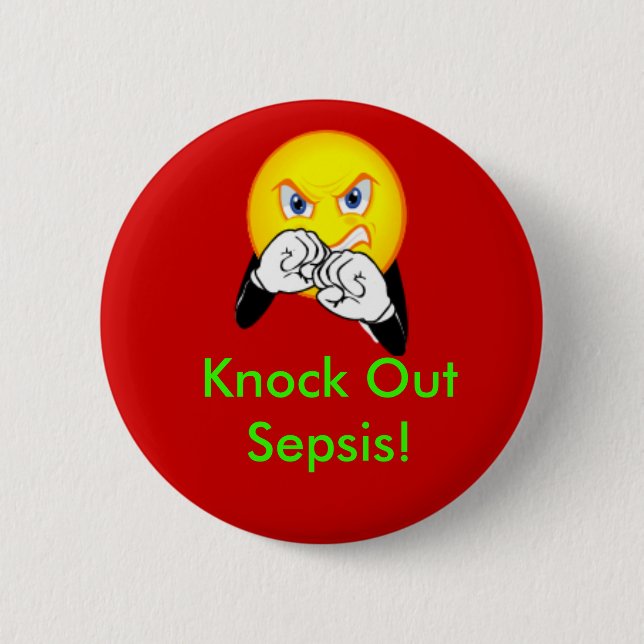 Klopfen Sie heraus Sepsis Button (Vorderseite)