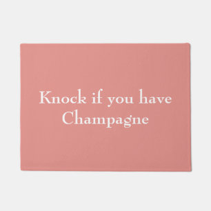 Klopfen Sie, wenn Sie Champagne-Rosa haben Fußmatte