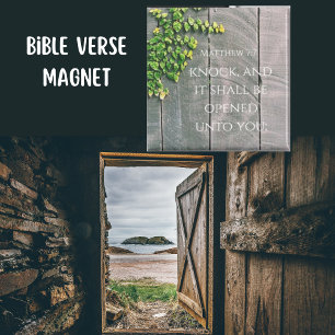 Klopfen und die Tür öffnet die Bibel Verse Magnet