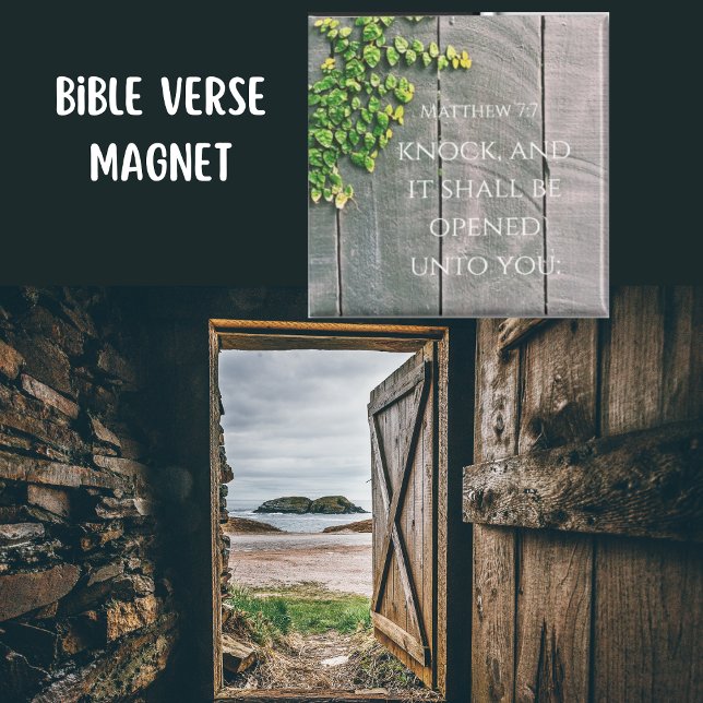 Klopfen und die Tür öffnet die Bibel Verse Magnet (Von Creator hochgeladen)
