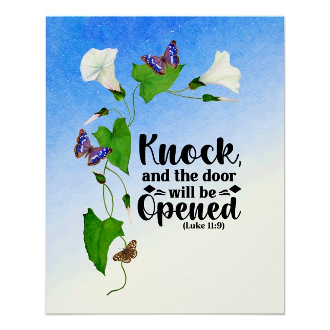 Klopfen und die Tür wird geöffnet Poster (Vorderseite)