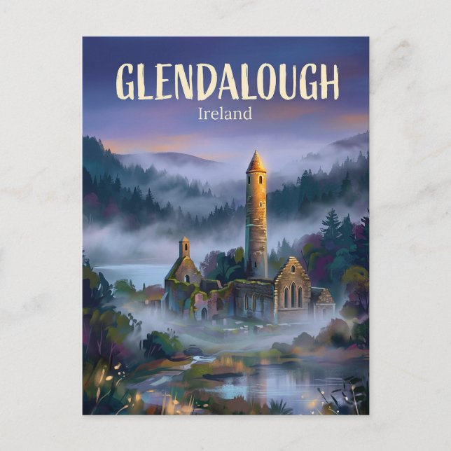 Kloster Glendalough Irland Postkarte (Vorderseite)