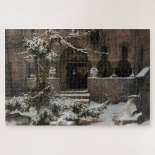 Kloster im Winterschnee (von Karl Lessing) Puzzle