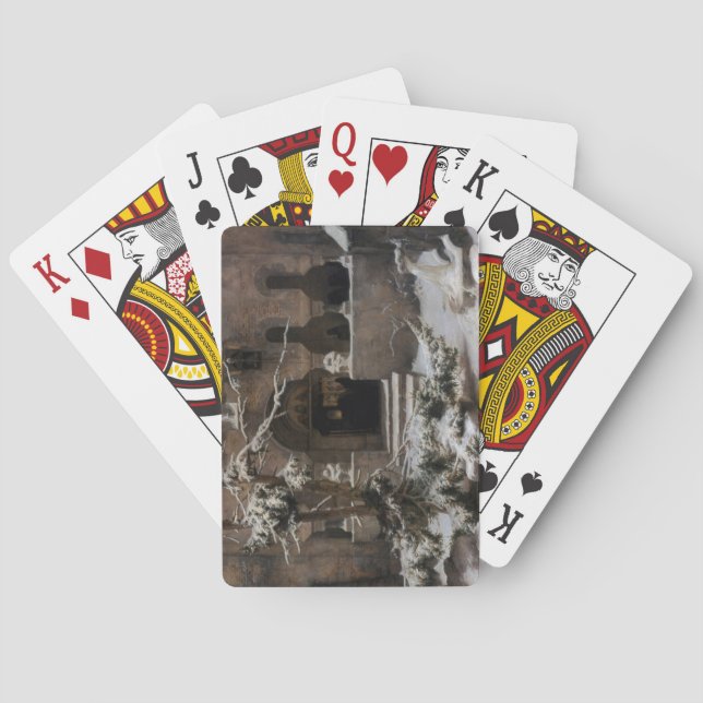 Kloster im Winterschnee (von Karl Lessing) Spielkarten (Rückseite)