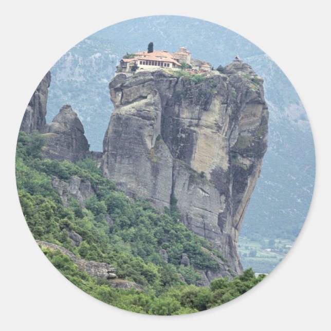 Kloster in Meteora, Griechenland, Europa Runder Aufkleber (Vorderseite)