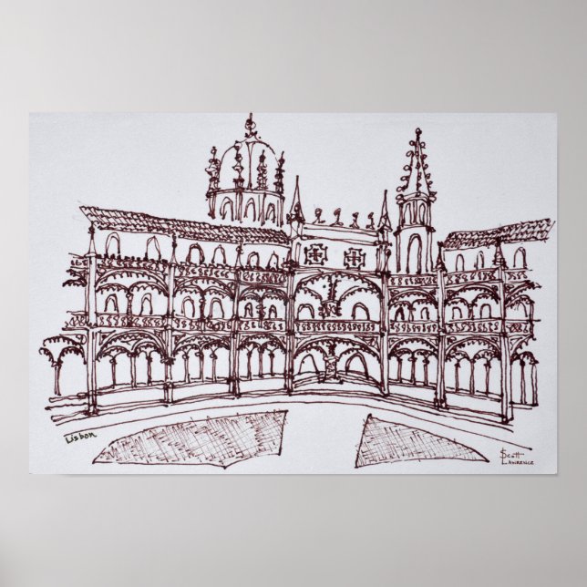 Kloster Jeronimos | Lissabon, Portugal Poster (Vorne)