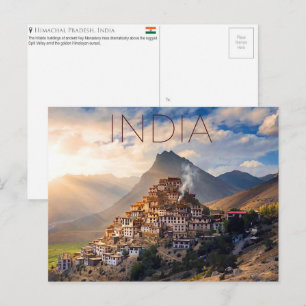 Kloster Key, Spiti-Tal, Indien Reise-Postkarte Postkarte