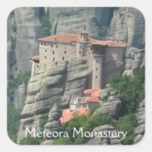 Kloster Meteora 1 Quadratischer Aufkleber