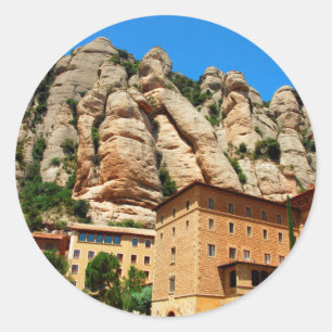 Kloster Montserrat, Katalonien, Spanien Runder Aufkleber