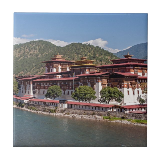 Kloster Punakha Dzong - Bhutan, Asien Fliese (Vorderseite)