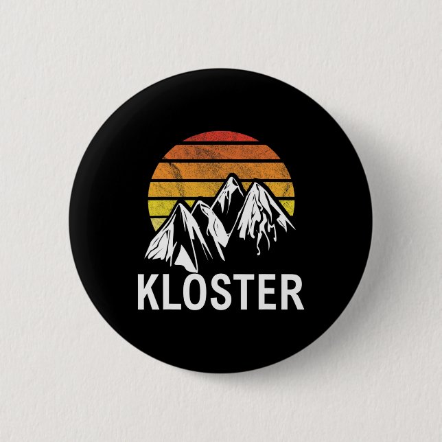 Kloster Swiss Alp Schweiz Ski Resort Snowboard Button (Vorderseite)