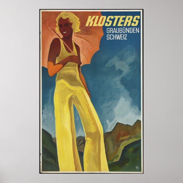 Klosters Vintage Travel Poster Ad Retro Prints (Vorne)