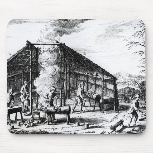 Klotz-Herstellung Mousepad (Vorne)