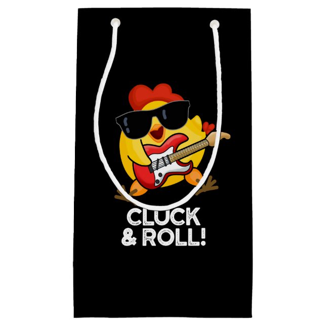 Kluck and Roll Funny Chicken Puff Dark BG Kleine Geschenktüte (Vorderseite)