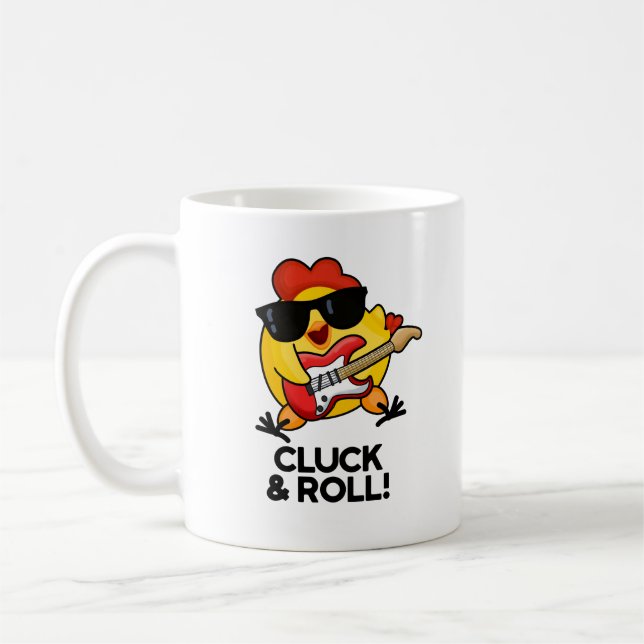 Kluck and Roll Funny Rock'n'Roll Chicken Puff Kaffeetasse (Links)