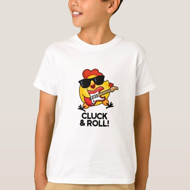 Kluck and Roll Funny Rock'n'Roll Chicken Puff T-Shirt (Vorderseite)