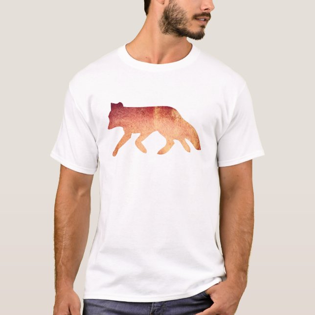 Klug als typografisches Aquarell Fox T-Shirt (Vorderseite)