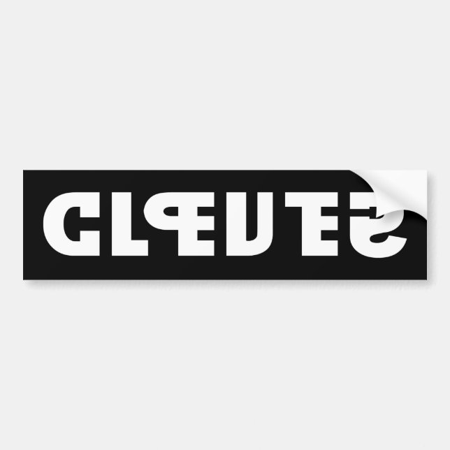 Klug auf dem Aufkleber, stupid im Spiegel Autoaufkleber (Vorne)