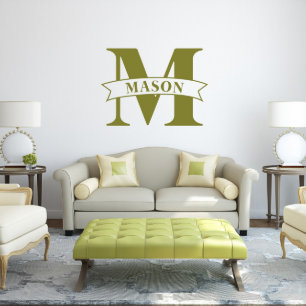 Klug gestanztes Monogramm und Banner XL Wall Decal