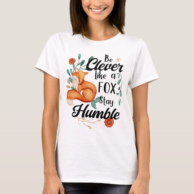 Klug wie Fox, Humbel, Wildtiere T-Shirt (Vorderseite)