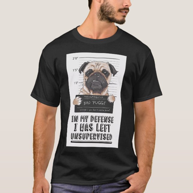 Klugapier-Mops T-Shirt (Vorderseite)