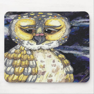 Kluge alte Eule Mousepad