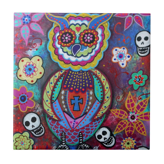 KLUGE EULE DIA DE LOS MUERTOS TALAVERA FLIESE (Vorderseite)