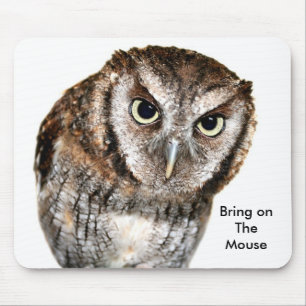 Kluge Eule wartete Mäusespaß Mousepad