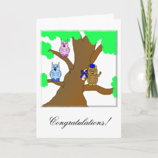 Kluge Eulen-Gruß-Karte Karte