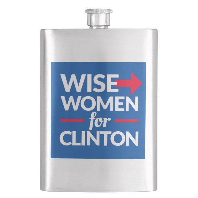 KLUGE FRAUEN FÜR CLINTON-Flasche Flachmann (Vorderseite)